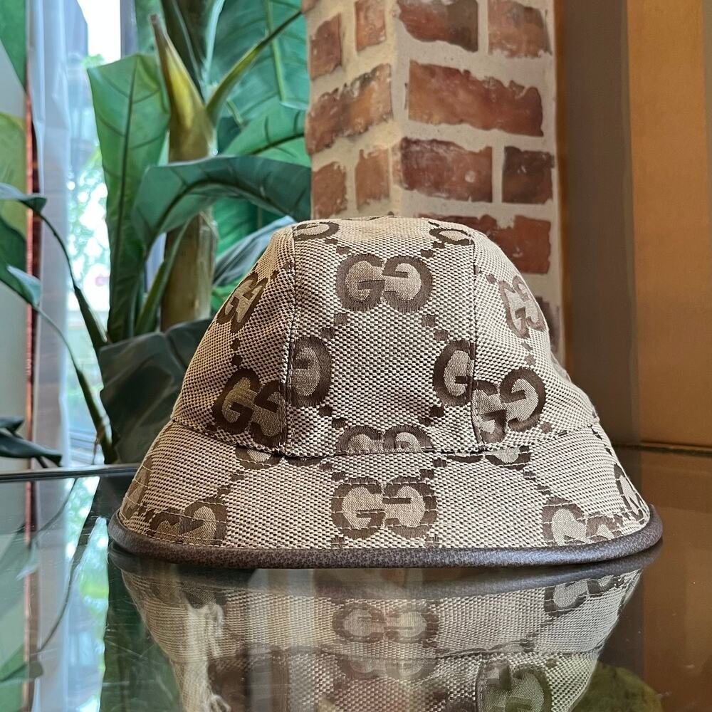 GUCCI Monogram Jumbo GG Bucket Hat Sz S